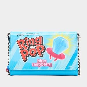 Betsey Johnson x RING POP PATENT WALLET ON CHAIN BLUE NWT NEW WITH TAGS y2k